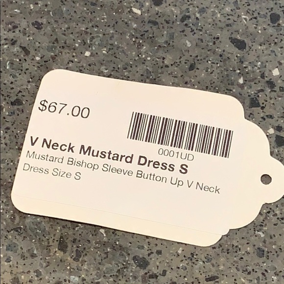 Mustard V neck dress - Picture 7 of 7